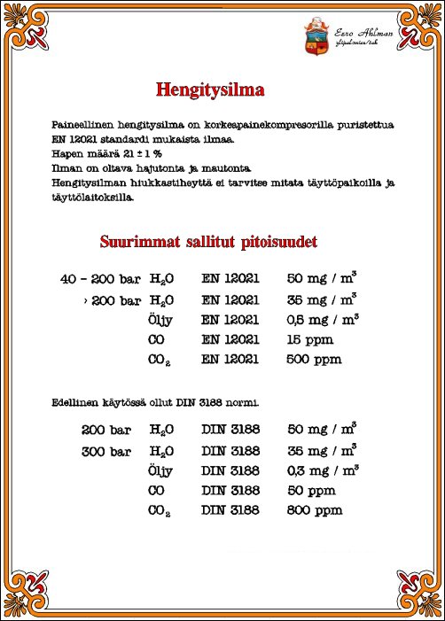 Hengitysilmakurssin luentokalvo